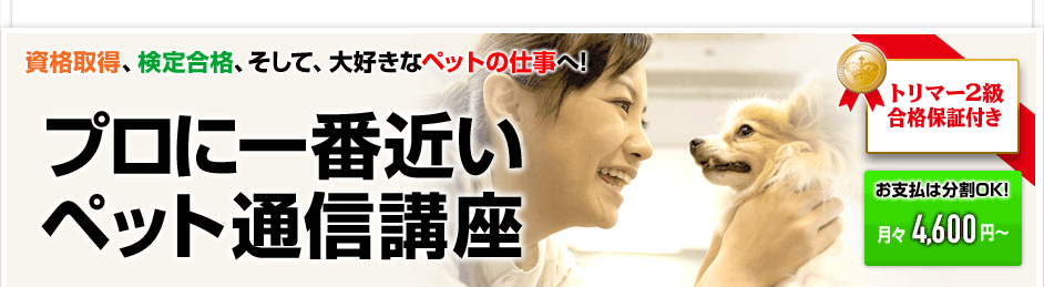 プロに一番近いペット通信講座!