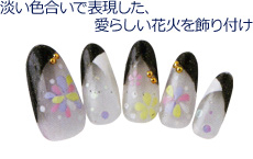淡い色合いで表現した、愛らしい花火を飾り付け