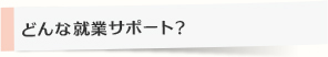 どんな就業サポート？