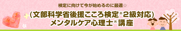 検定に向けて今が始めるのに最適☆(文部科学省後援こころ検定®2級対応) メンタルケア心理士®講座