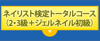 ネイリスト検定トータルコース
(2・3級+ジェルネイル初級)