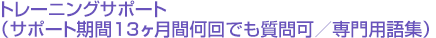 トレーニングサポート(サポート期間25ヶ月間何回でも質問可/専門用語集)