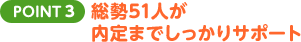 POINT3 総勢51人が内定までしっかりサポート