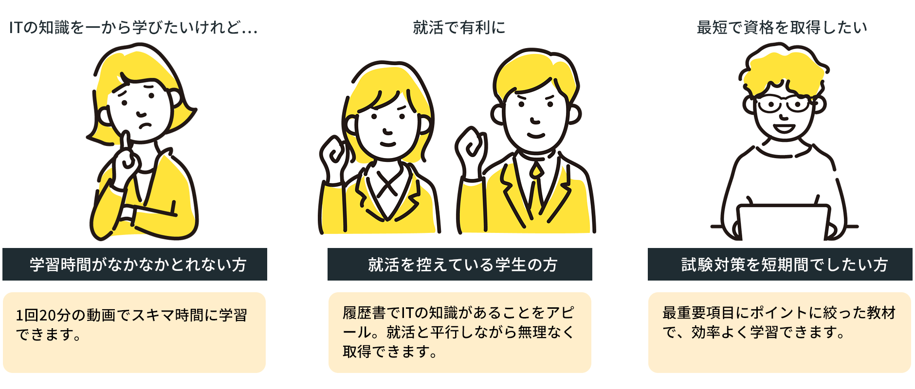 ITパスポート試験対策講座はこんな方におすすめ