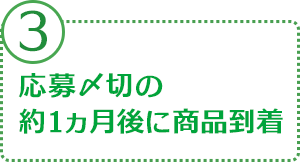 3.応募〆切の約1ヵ月後に商品到着