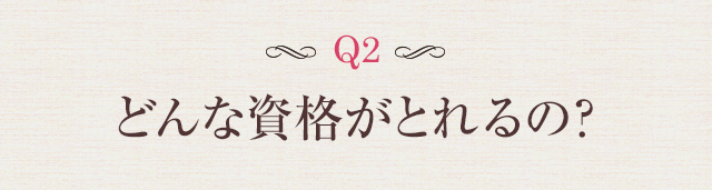 Q1 どんな資格がとれるの？