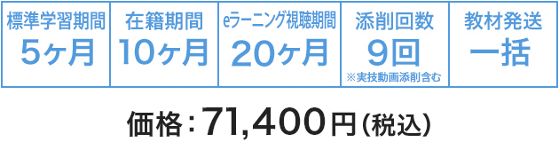 DVD＋eラーニングコース 価格：71,400円（税込）